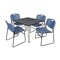 Kee/Zeng Kee Square Table & Chair Set, Wood, Metal, Polypropylene Top TB3636GYBPCM44BE - alternate 1
